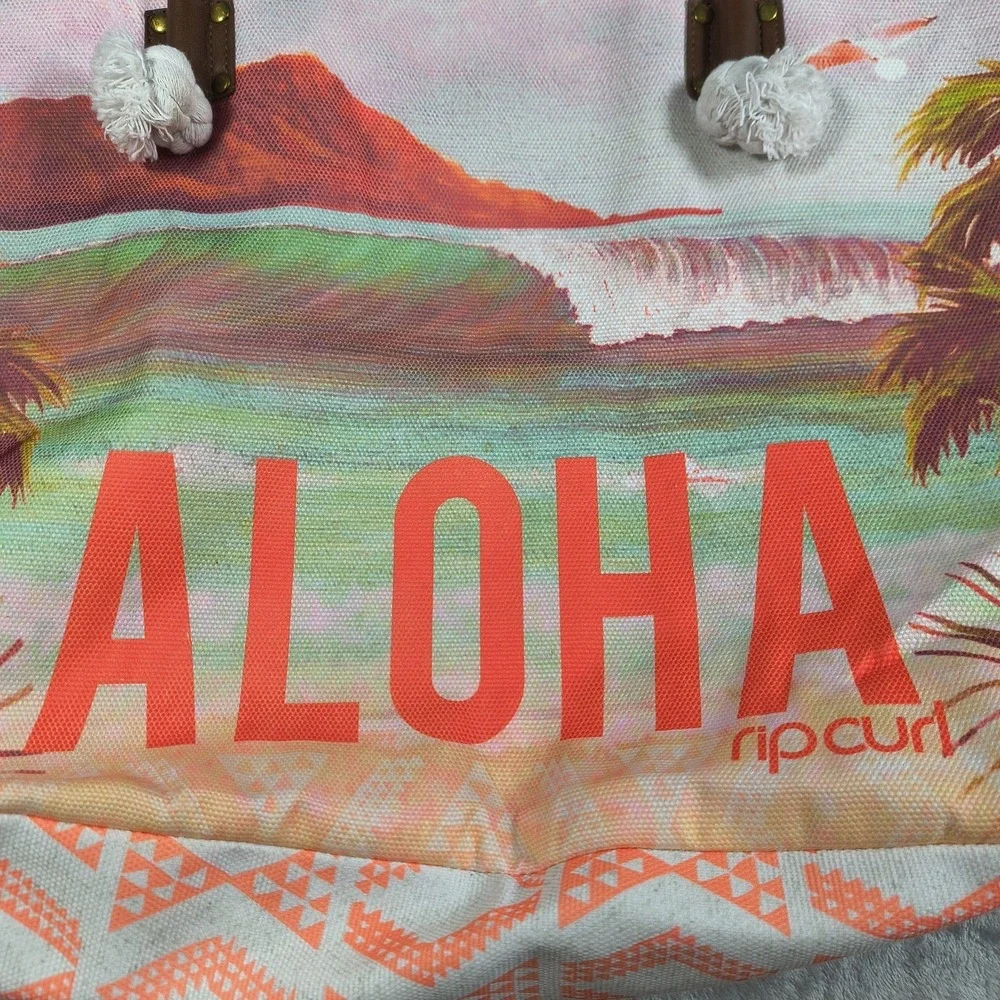 Rip Curl Tote Bag Womens Aloha‎ Beach Rope Handle Large Travel Surf Swim Pocket